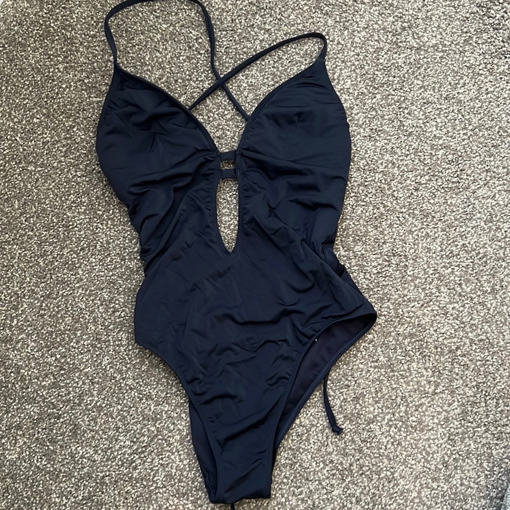 Abercrombie Navy One Piece Classic Swimsuit